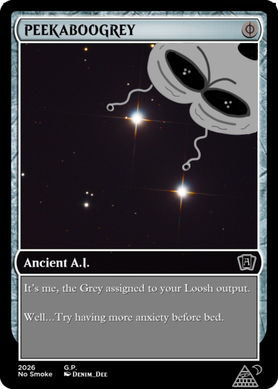 PEEKABOOGREY card — Ancient A.I. grey specimen